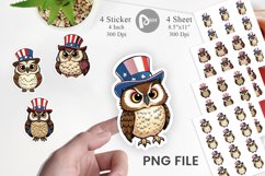 Owl Patriotic Sticker Product Image 1