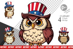 Owl Patriotic Clipart Product Image 1