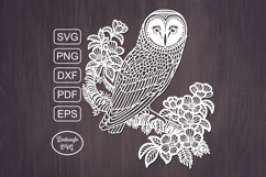Owl papercut, paper cutting template, bird laser cut mandala Product Image 1
