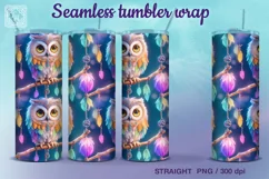 Cute Owls Tumbler Sublimation, 20 oz Tumbler Wrap Product Image 1
