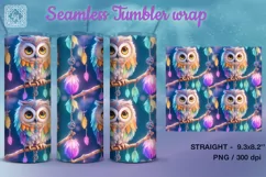 Cute Owls Tumbler Sublimation, 20 oz Tumbler Wrap Product Image 2