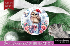 Owl Pastel Christmas Ornament PNG Coquette Xmas PNG Product Image 1