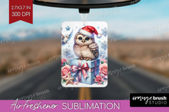 Owl Pastel Christmas Air Freshener PNG Coquette Xmas PNG Product Image 1