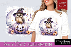 Owl Halloween Square Tshirt Background Coquette PNG Product Image 1