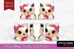 Owl Valentine Mug Wrap Cute Valentines Day Mug PNG Product Image 1