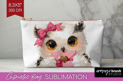Owl Valentine Cosmetic Bag Cute Valentines Day Makeup Bag Product Image 1