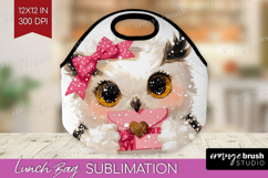 Owl Valentine Lunch Bag Cute Valentines Day Lunch Bug PNG Product Image 1