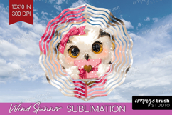 Owl Valentine Wind Spinner Sublimation PNG Cute Valentines Product Image 1