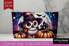 Owl Halloween Cosmetic Bag Cute Animal Makeup Bag PNG Product Image 1