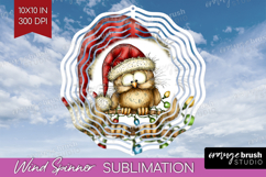 Owl Tangled In Christmas Lights Wind Spinner Sublimation PNG Product Image 1