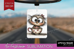 Owl Valentine Air Freshener PNG Whimsical Animal PNG Product Image 1