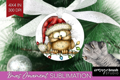 Owl Tangled In Christmas Lights Ornament PNG Funny Xmas PNG Product Image 1