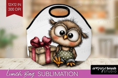 Owl Valentine Lunch Bag Whimsical Animal Lunch Bug PNG Product Image 1