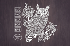 Owl papercut, paper cutting template, bird laser cut mandala Product Image 1