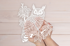 Owl papercut, paper cutting template, bird laser cut mandala Product Image 4