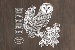 Owl papercut, paper cutting template, bird laser cut mandala Product Image 2