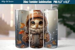 Owl 20 OZ Skinny Tumbler Sublimation | Autumn PNG