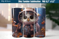 Owl 20 OZ Skinny Tumbler Sublimation | Autumn PNG