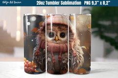 Owl 20 OZ Skinny Tumbler Sublimation | Autumn PNG