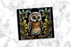 Owl Stained Glass Dog 20 oz Skinny Tumbler Wrap Product Image 4