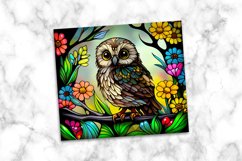 Owl Stained Glass Dog 20 oz Skinny Tumbler Wrap Product Image 4