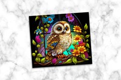 Owl Stained Glass Dog 20 oz Skinny Tumbler Wrap Product Image 4