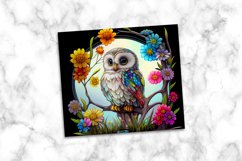 Owl Stained Glass Dog 20 oz Skinny Tumbler Wrap Product Image 4