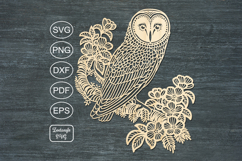 Owl papercut, paper cutting template, bird laser cut mandala Product Image 3