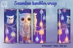 Owl Tumbler Sublimation, 20 oz Tumbler Wrap Product Image 1