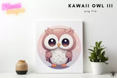 Kawaii owl design no.3, cute transparent png file Product Image 1