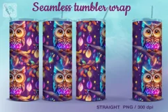 Bright Owls Tumbler Sublimation, 20 oz Tumbler Wrap Product Image 1