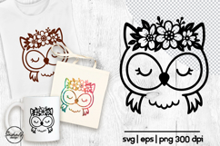 Cute owl svg, Animal flower svg, Kids svg Product Image 1