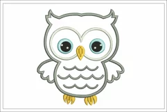Owl applique embroidery design, baby owl embroidery Product Image 1