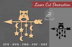 Owl Arrow Laser Cut Decoration Product Image 1