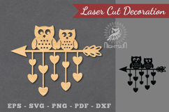 Owl Arrow Laser Cut Decoration Product Image 1