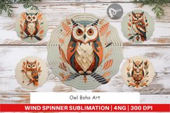 Wind Spinner Owl Boho Art Product Image 1
