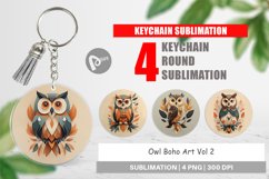 Keychain Owl Boho Art Product Image 1