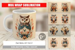 Mug Wrap Design Owl Boho Art Product Image 1