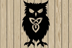 Halloween Owl celtic stencil silhouette SVG Product Image 1