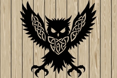 Halloween Owl celtic stencil silhouette SVG Product Image 1