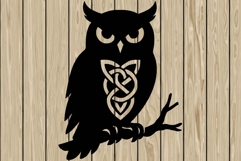 Halloween Owl celtic stencil silhouette SVG Product Image 1