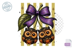 Owl Cherry Halloween Bow PNG Clipart Spooky Artwork Product Image 1
