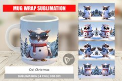 Mug Wrap Design Owl Christmas Product Image 1