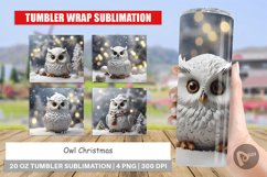 Tumbler Sublimation Owl Christmas Product Image 1