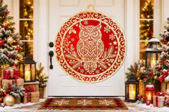 Owl Christmas Ornament Laser Cut SVG Product Image 3