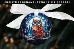 Owl Round Christmas Ornament Sublimation PNG Product Image 1