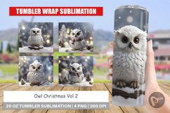 Tumbler Sublimation Owl Christmas Product Image 1