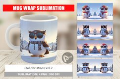 Mug Wrap Design Owl Christmas Product Image 1
