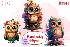 Lovely owl | Watercolor Illustrations Product Image 1