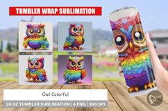 Tumbler Sublimation Wra Owl Colorfulp Product Image 1